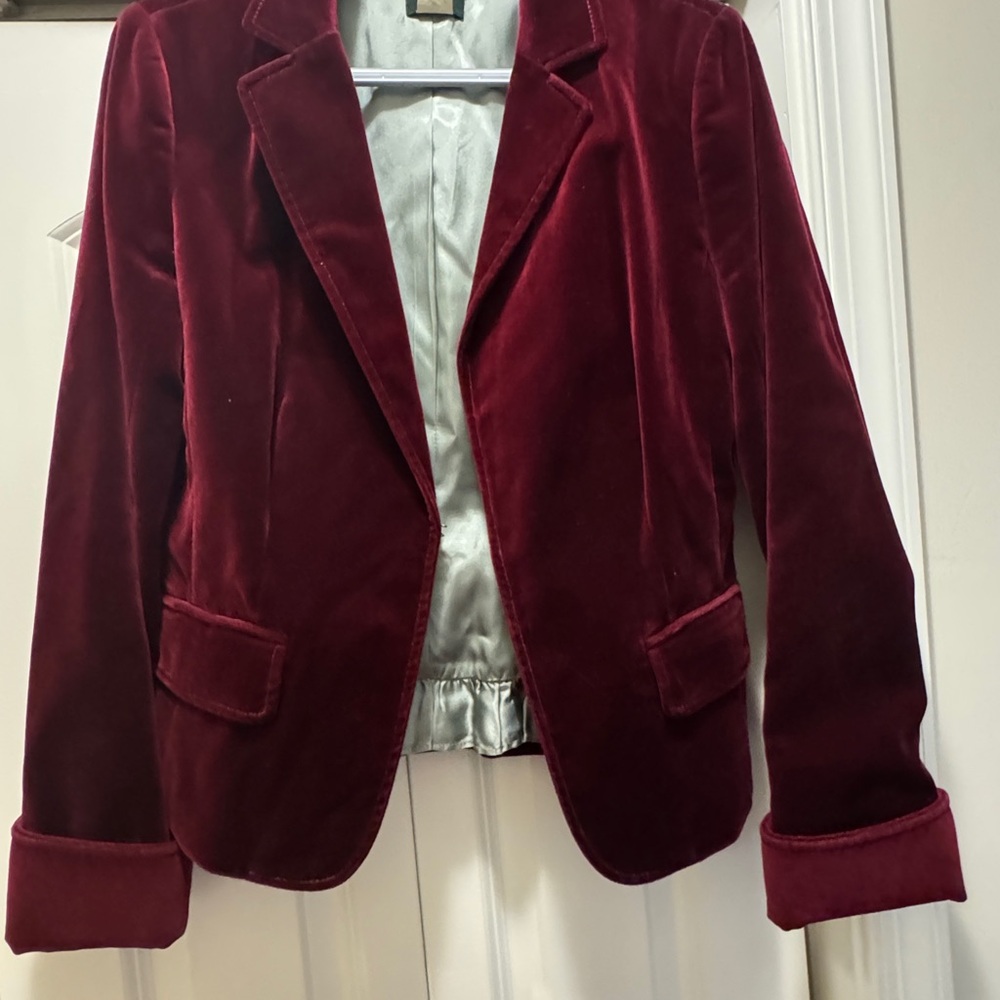 J. Crew Rich burgundy Velvet Women's Blazer